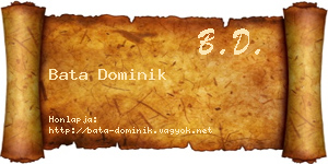 Bata Dominik névjegykártya